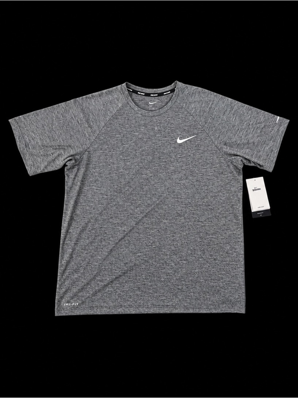 Nike Men's Gray Heather Dri-FIT UPF40 Short Sleeve Performance or Swim Tee